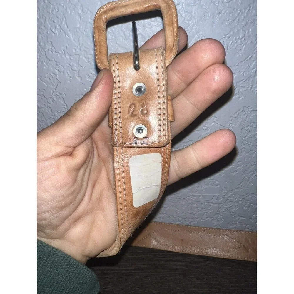 Western Leather Bohemian Belt Lamb Skin Colorful Stitching Size 28 Boho A1